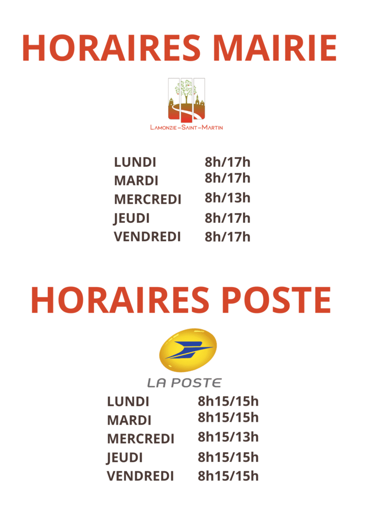 RETROUVEZ LES NOUVEAUX HORAIRES DES SERVICES ADMINISTRATIFS
